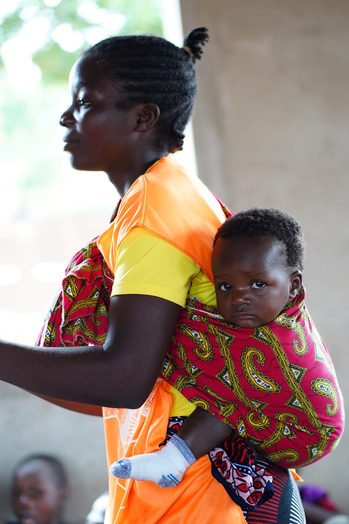 Mother holding her baby